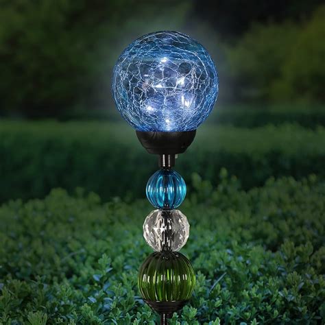 Avalon Solar Crackled Glass Globe, Large .